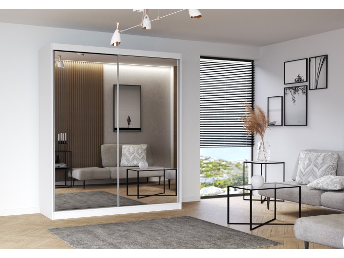 Гардероб с плъзгащи врати Multi 20 (бял) (203 см)